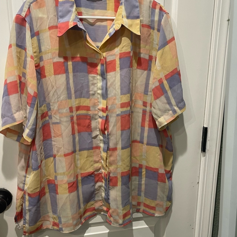 Alfred Dunner Plaid Casual Button Down Shirt size 22w
0018